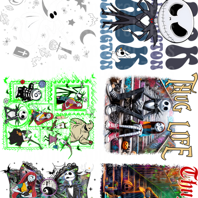 Nightmare Before Christmas GANG SHEET 10 FULL SIZE IMAGES