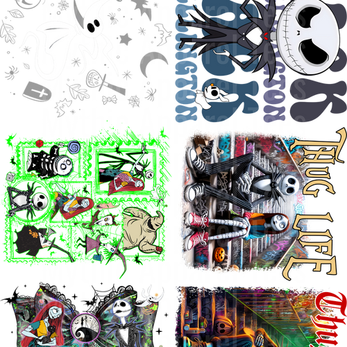 Nightmare Before Christmas GANG SHEET 10 FULL SIZE IMAGES