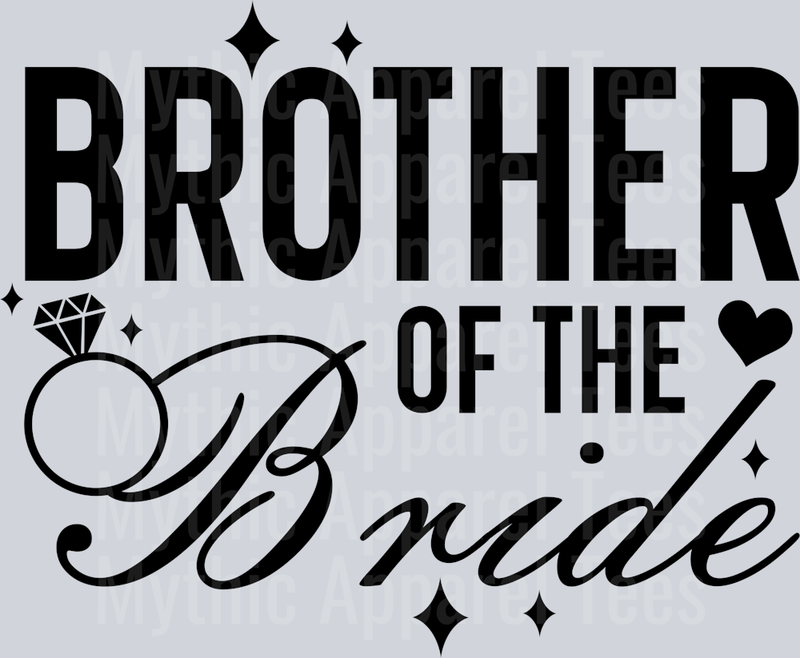 Brother of the bride Black DTF Wedding Transfers
