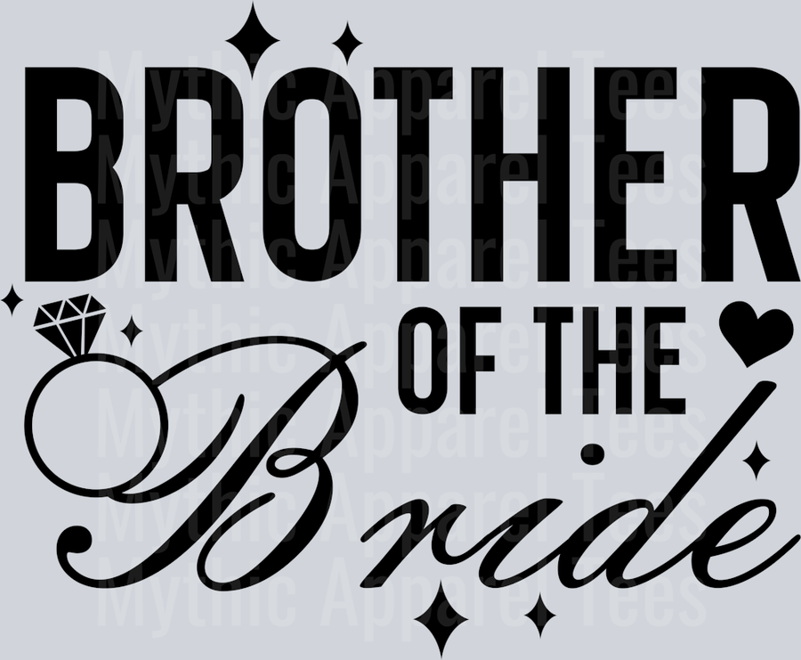 Brother of the bride Black DTF Wedding Transfers