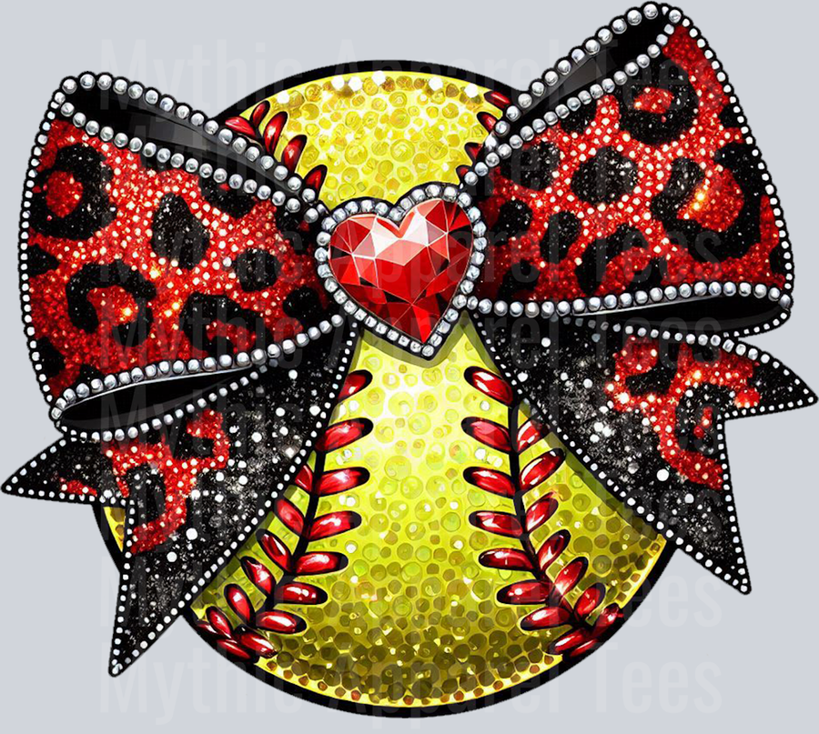 Leopard Softball Glitter Rhinestone School Spirit & Sports