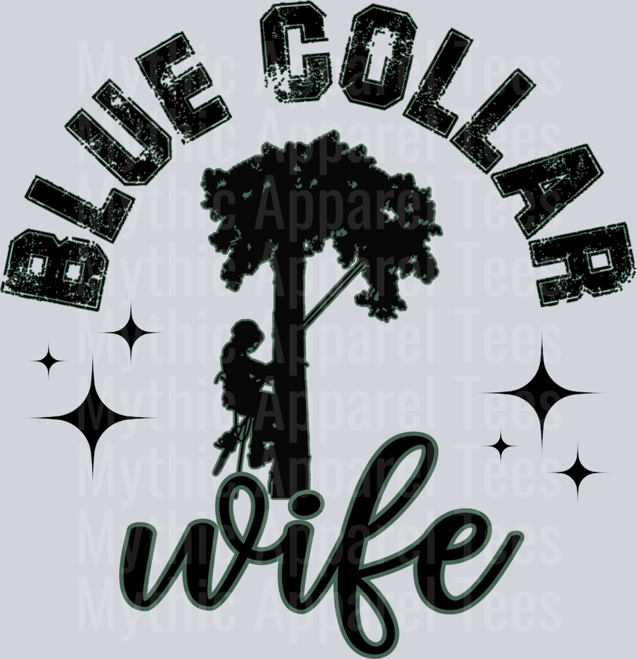 Blue collar wife pocket DTF Blue Collar Transfers