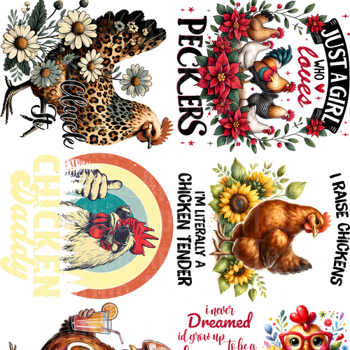 Chicken Stuff GANG SHEET 10 FULL SIZE IMAGES