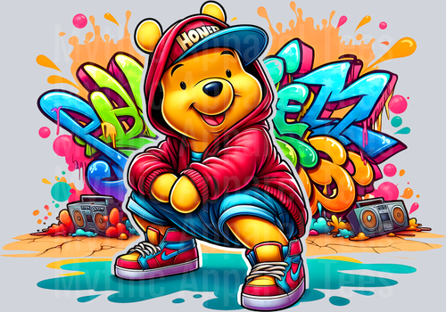 Winnie the Pooh 3 Graffiti DTF Pop Culture Transfers