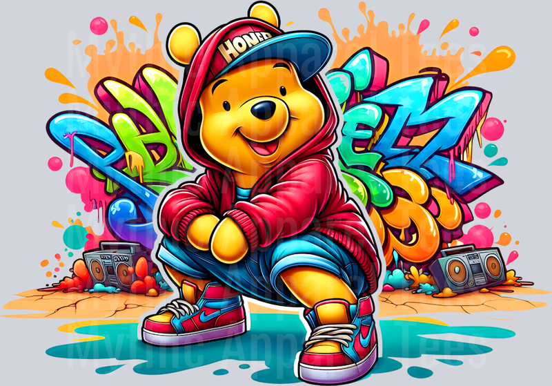Winnie the Pooh 3 Graffiti DTF Pop Culture Transfers