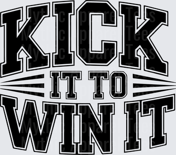 American Football Kick It To Win It Bold Varsity Letter Design