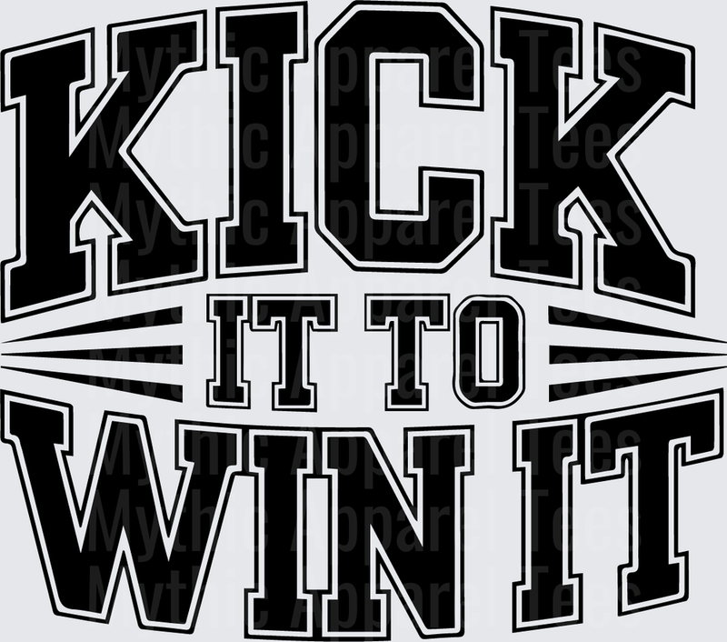 American Football Kick It To Win It Bold Varsity Letter Design