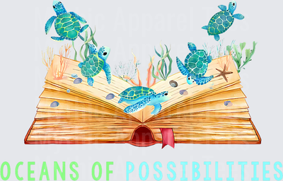 Book Sea Turtle Summer Reading Oceans of Possibilities T-Shirt