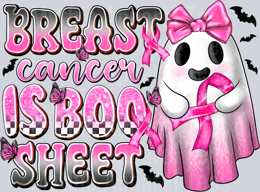 Breast Cancer is Boo Sheet Halloween Breast Cancer Awareness