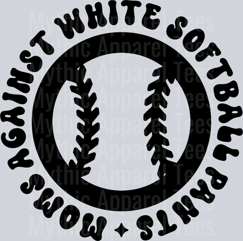 Moms Against White Softball Pants Pocket