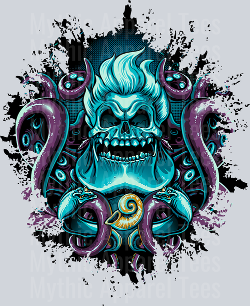 Ursula Undead Disney Villain Dark Silhouette Color Splash Crystal Ball Vision