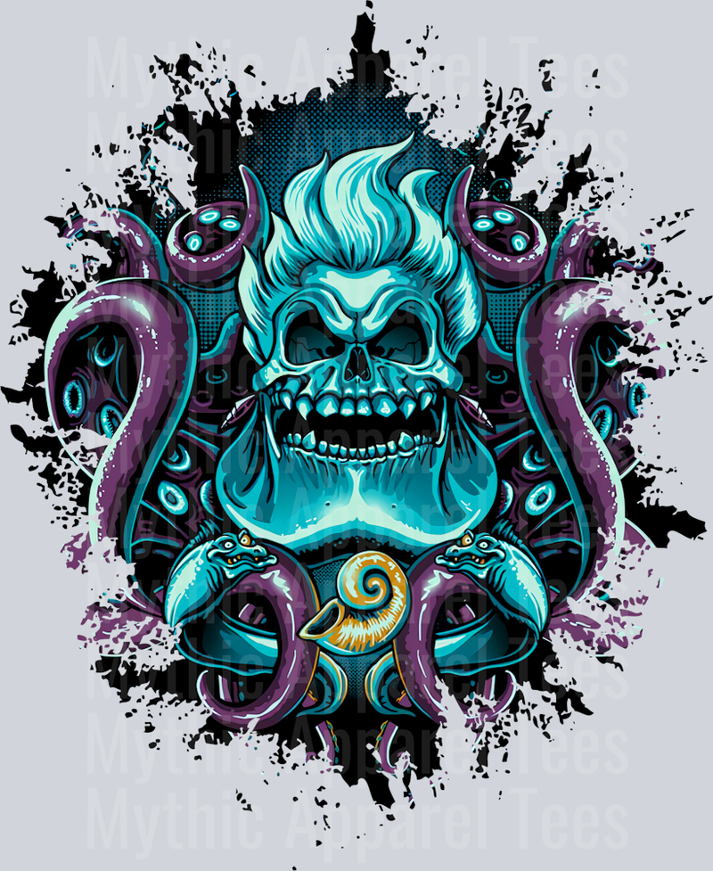 Ursula Undead Disney Villain Dark Silhouette Color Splash Crystal Ball Vision