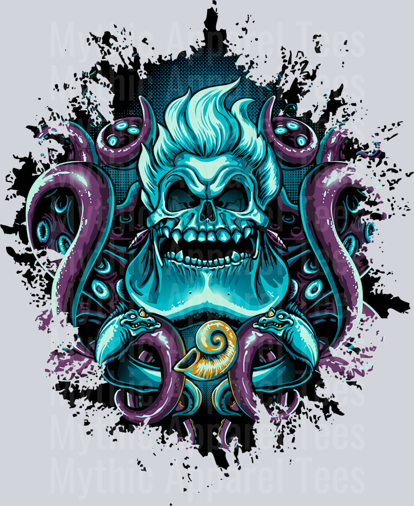 Ursula Undead Disney Villain Dark Silhouette Color Splash Crystal Ball Vision