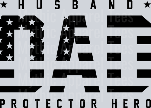 Husband Father Protector Black DTF Dad Transfers