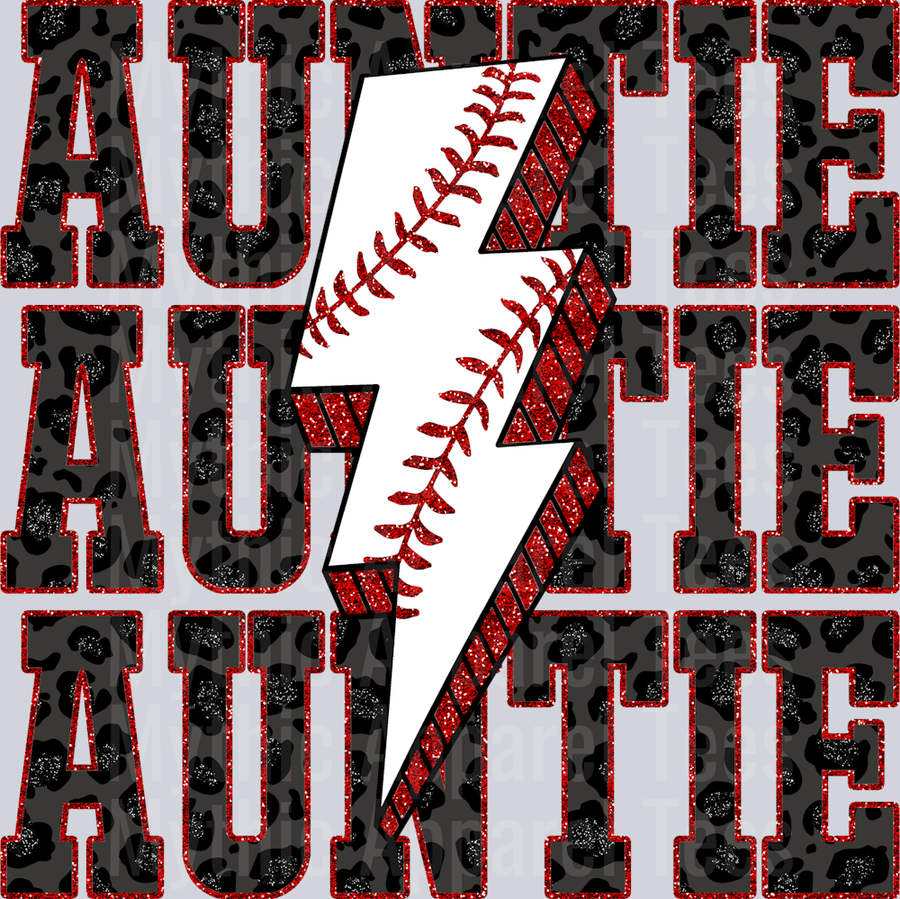 Baseball Auntie Stacked School Spirit & Sports