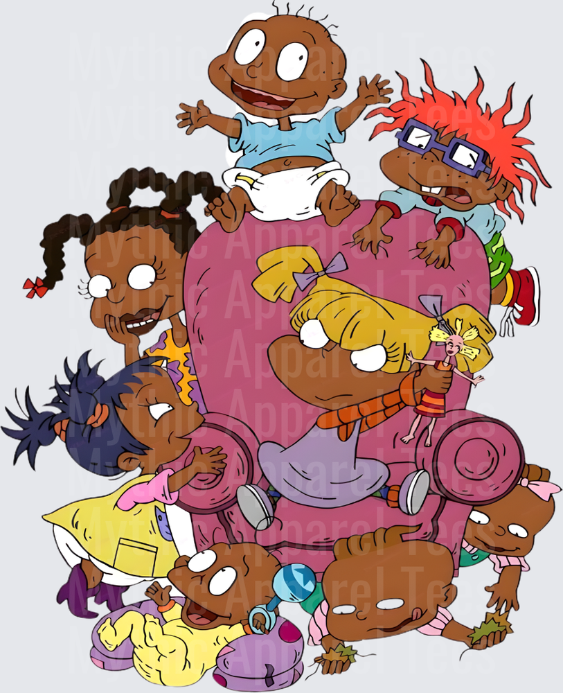 Rug Rats Black Babies All Characters Group Pile