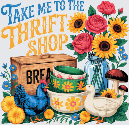 Take Me to the Thrift Shop Vintage Floral Farmhouse Scene