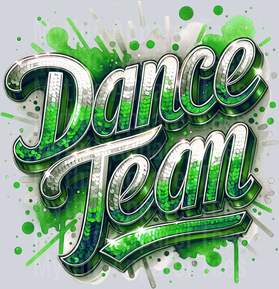 0017 Dance Team Sequins Green DTF Dance Team Transfers