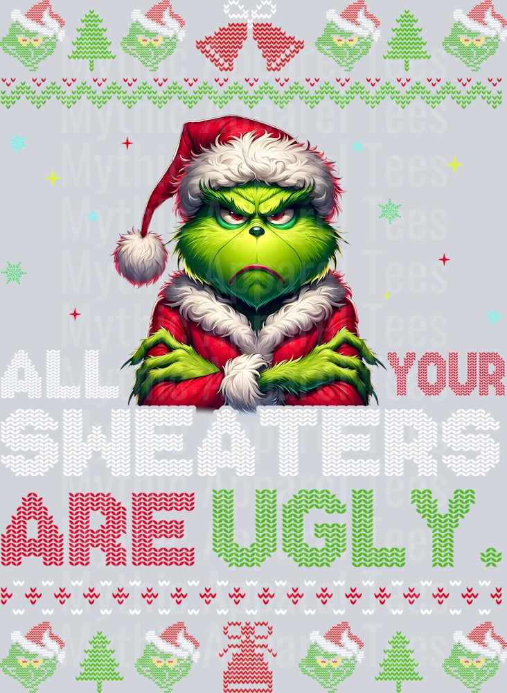 Grinch Ugly Christmas Shirt DTF Grinch Transfers