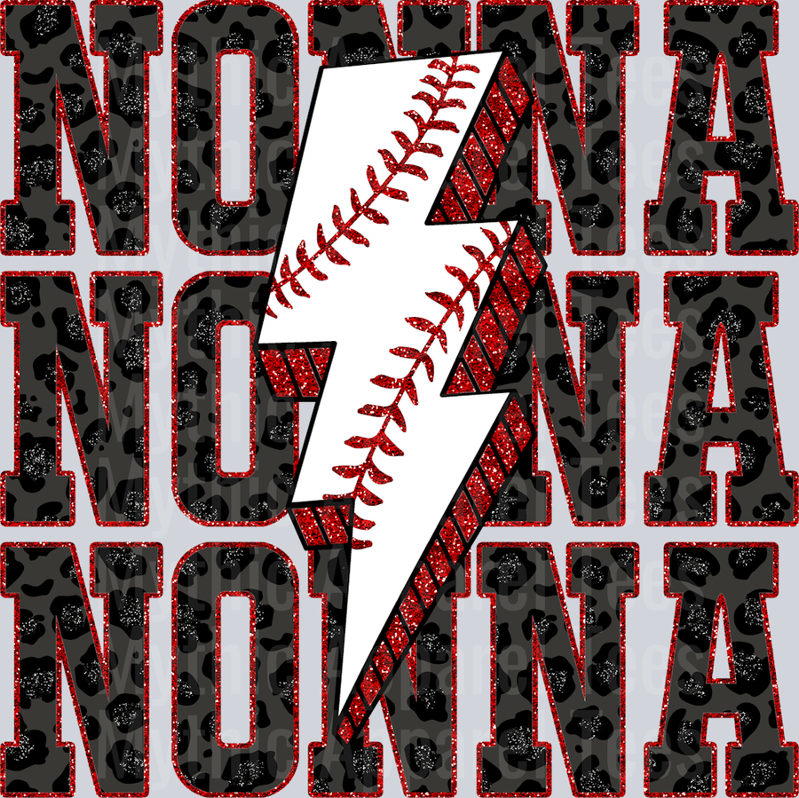 Baseball Nonna School Spirit & Sports Stacked