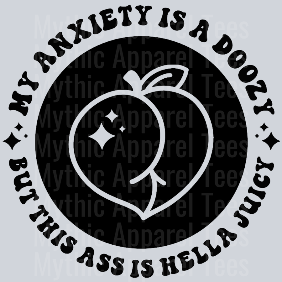 My Anxiety Is A Doozy Pocket Design Wavey Retro Style Funny Shirt Design