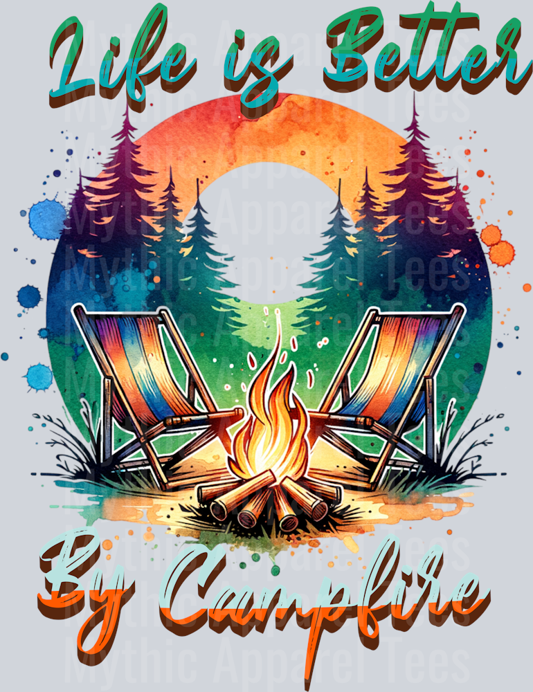 Life is better by campfire 32 DTF Camping Transfers