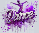 Dance With Male Dancer, Dance Transfers, Male Dancer Graphics, Purple Theme, Performance Art, Modern Design, DTF Transfer