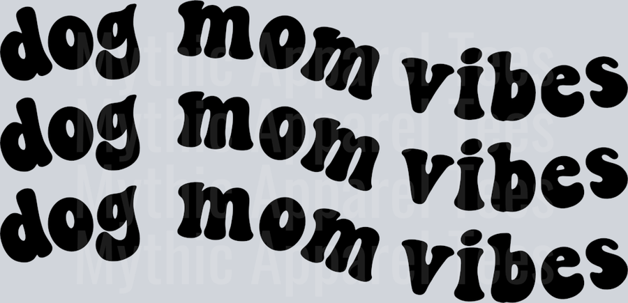 Dog mom vibes wave black DTF Dog Transfers