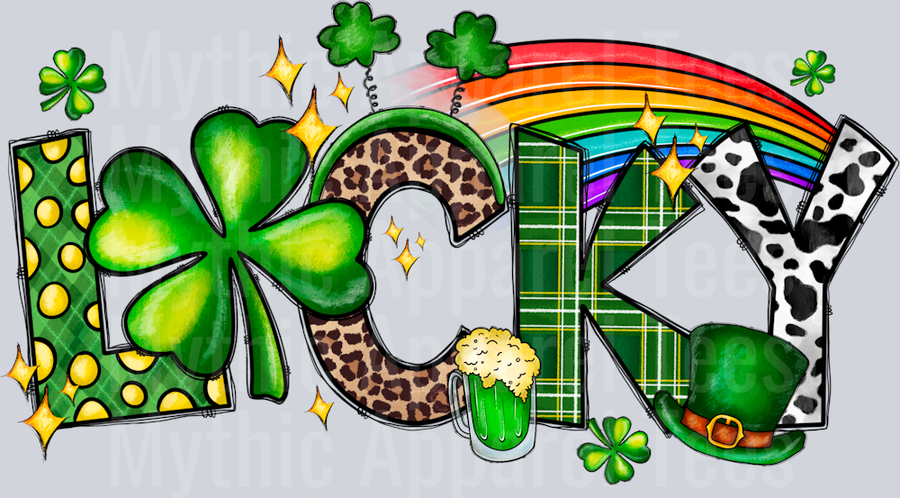 Lucky Rainbow pot of gold St Patrick's Day