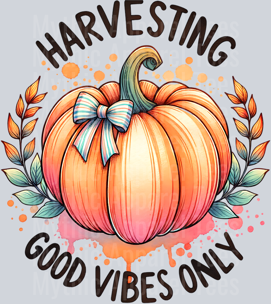 HARVESTING GOOD VIBES ONLY PUMPKIN PNG