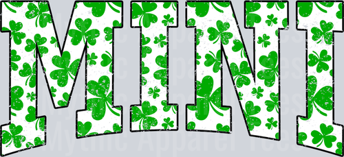 Green Shamrock Mini St Patrick's Day College Font Floral and shamrock pattern
