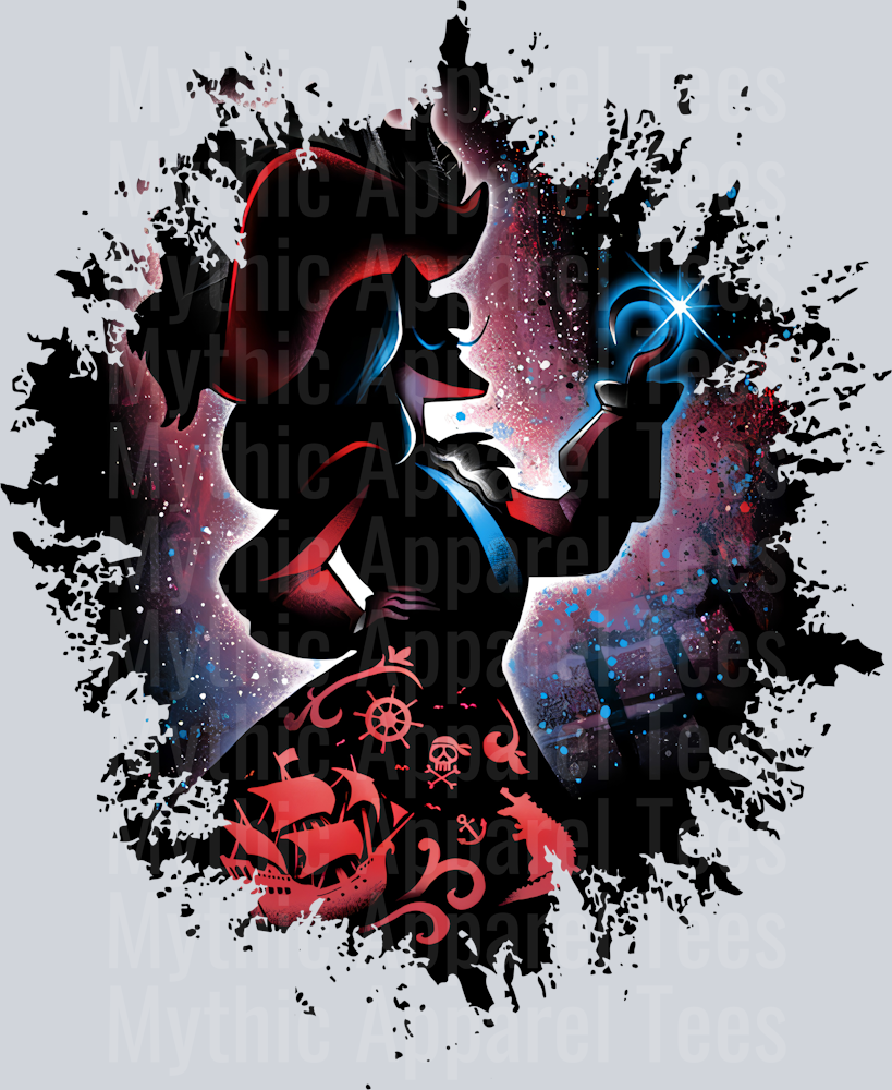 James Hook Cpt Hook Peter Pan Disney Dark Silhouette Color Splash Crystal Ball Vision