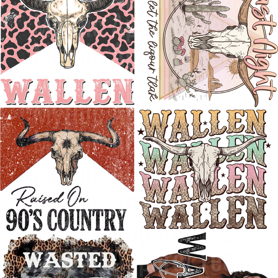 WALLEN GANG SHEET 10 FULL SIZE IMAGES