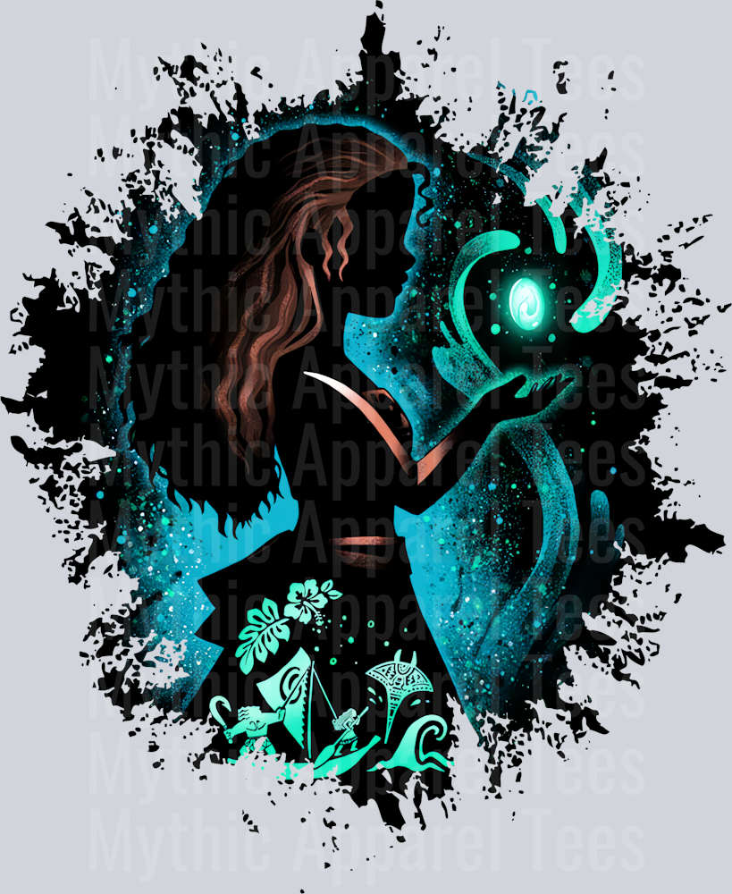 Moana Disney Princess Dark Silhouette Color Splash Crystal Ball Vision
