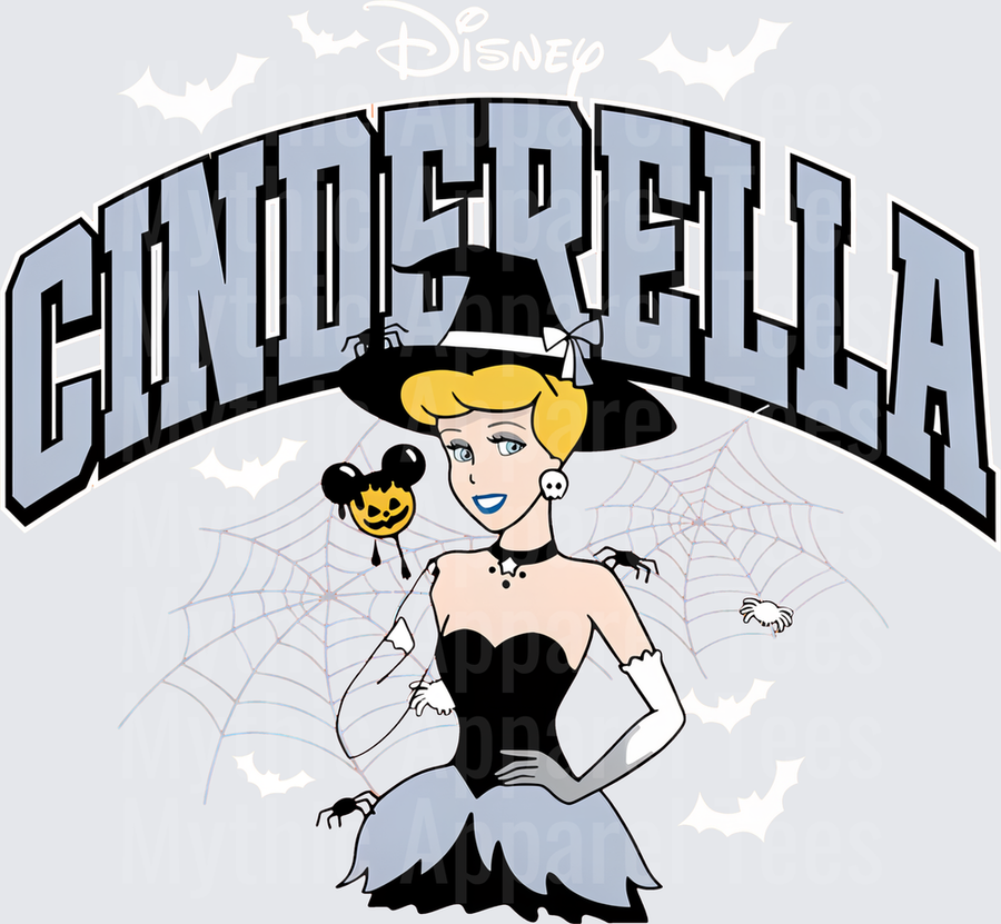 Cinderella Halloween Witch Varsity Arch with Spiderwebs and Mickey Pumpkin Lollipop