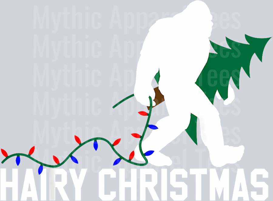 40 Bigfoot Hairy Christmas T-Shirt - Funny Pajama Shirt Gift T-Shirt