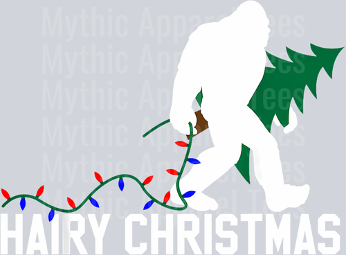 40 Bigfoot Hairy Christmas T-Shirt - Funny Pajama Shirt Gift T-Shirt