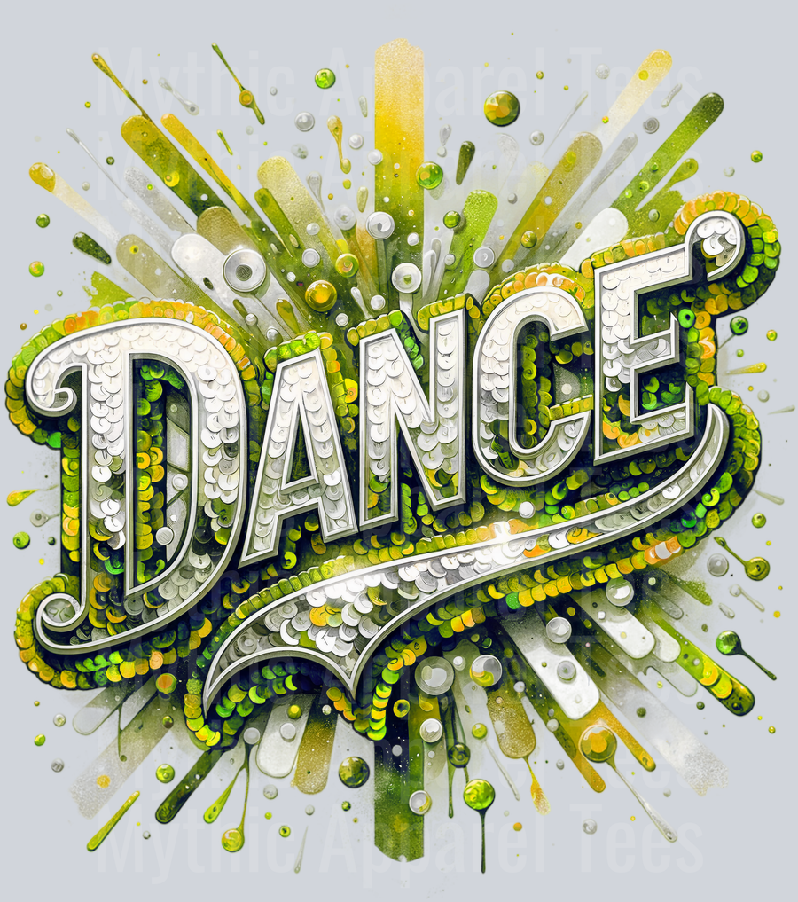 Sequin Dance 1 Gold DTF Dance Swoosh Transfers