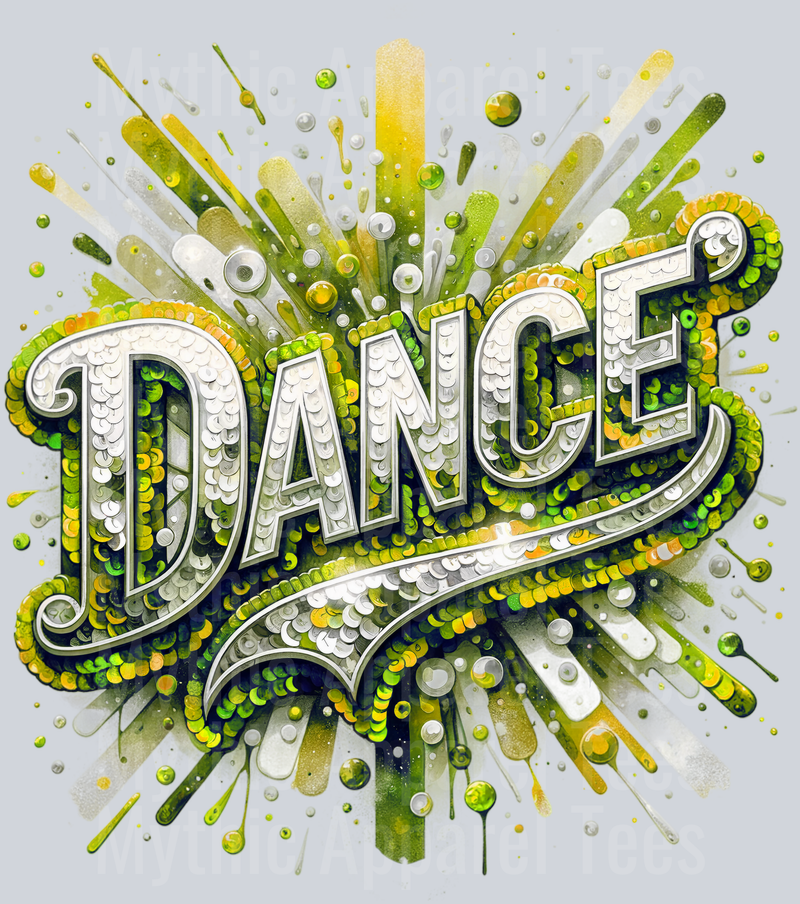 Sequin Dance 1 Gold DTF Dance Swoosh Transfers