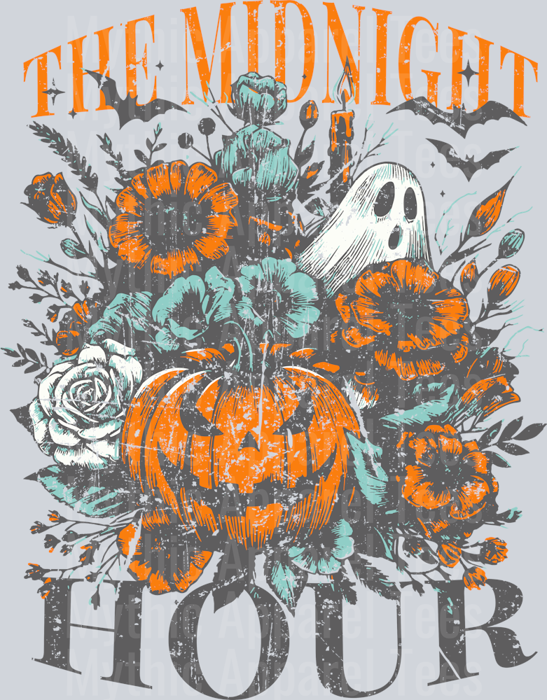 The Midnight Hour Pumpkins and Flowers DTF Halloween Transfers