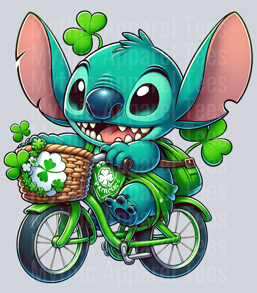 Stitch St Patrick's Day 3 DTF Stitch St Patrick's Day Transfers