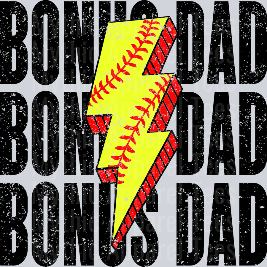 Softball Bonus Dad Stacked School Spirit & Sports