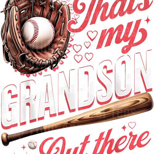 Grandma Grandpa Grandparents Baseball DTF Transfer
