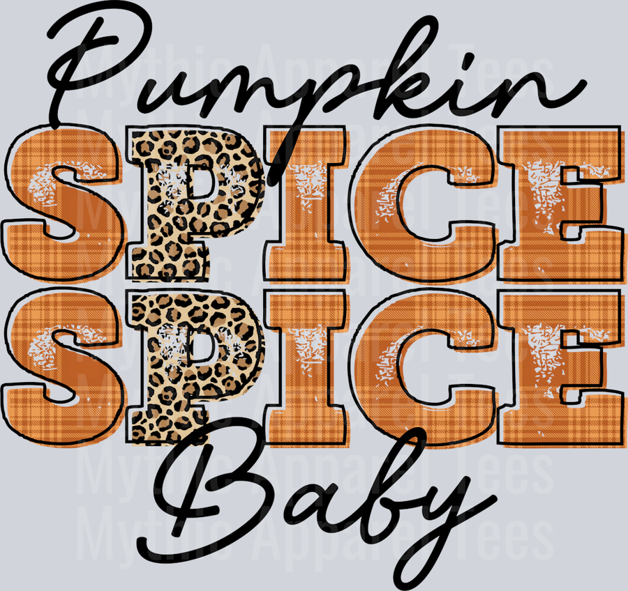 Pumpkin Spice Spice Baby with Leopard Print DTF Fall Transfers