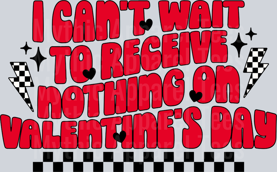 I Cant Wait To Receive Nothing Wavy Retro Funny Designs Valentines Day Sequin