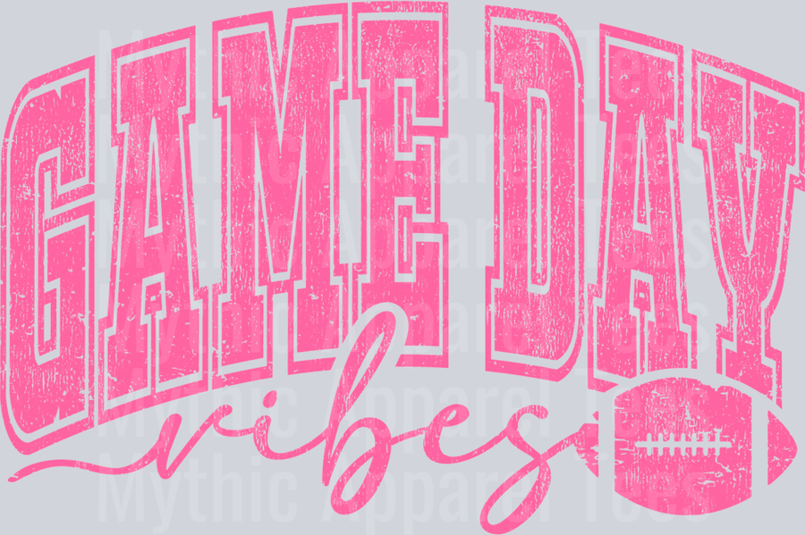 Game Day Vibes Pink Football Varsity Letters