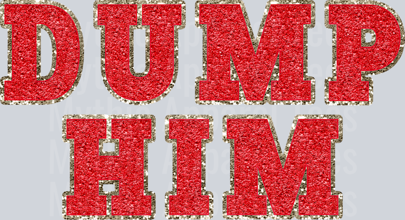 Dump Him Wavy Retro Funny Designs Valentines Day Sequin