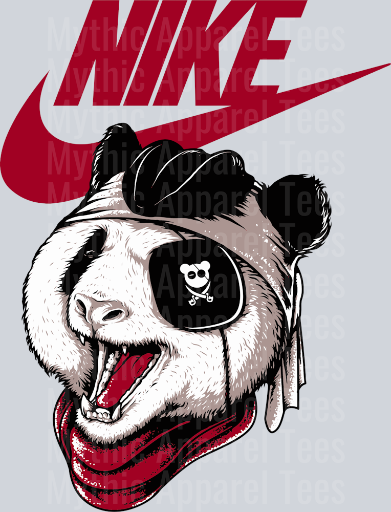 One eye panda JUST DO IT DTF Nike Transfers