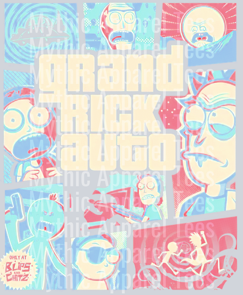 Grand Rick Auto -- HALFTONE -- Made for a black shirt