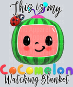 This Is My Cocomelon Watching Blanket, Adorable Character, Cute Style, Kids Room, Bright Colors